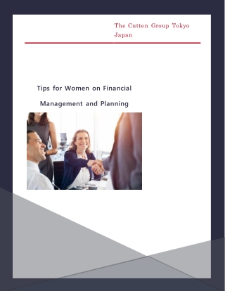 Tips for Women on Financial Management and Planning