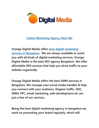 Online Marketing Agency Near Me