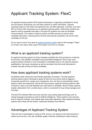 Applicant Tracking System - FlexC