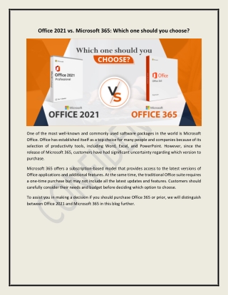 Office 2021 vs. Microsoft 365: Which one should you choose?