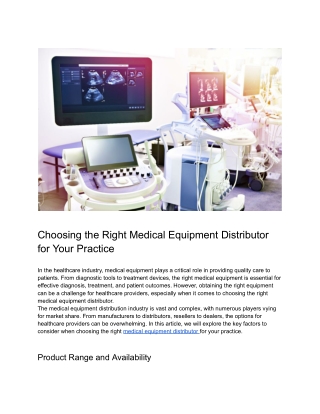 Choosing the Right Medical Equipment Distributor for Your Practice (1)