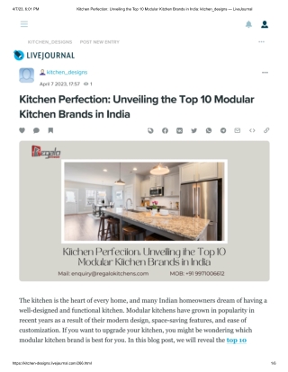 Top 10 modular kitchen brand in India