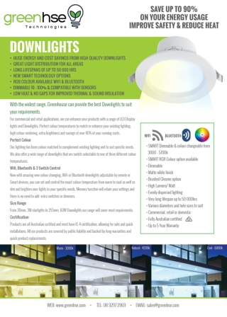 Save Energy and Reduce Costs with LED Downlights | Greenhse Technologies