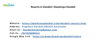 Resorts in Dandeli | Dewdrops Dandeli