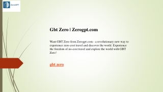 Gbt Zero  Zerogpt.com