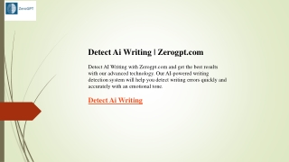 Detect Ai Writing  Zerogpt.com