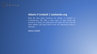 Adams V Lindsell  Lawbooks.org