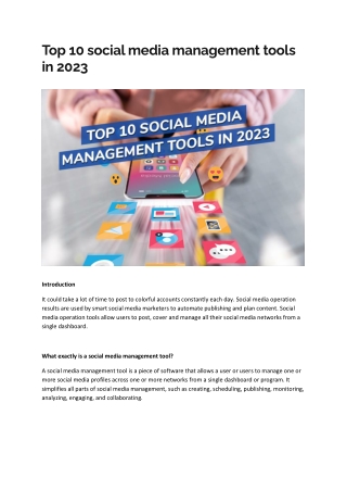 Top 10 social media management tools in 2023