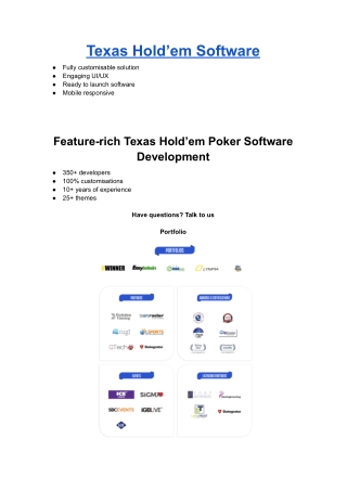 Texas Hold’em Software