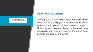 Solar Powered Carports  Flexi-solar.com