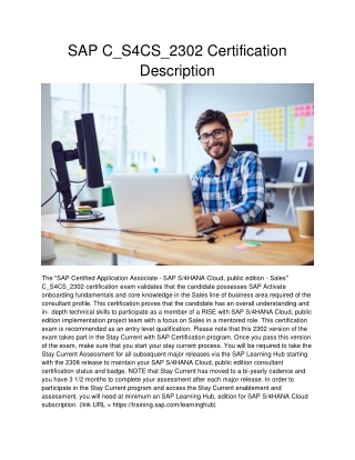 SAP C_S4CS_2302 Certification Description