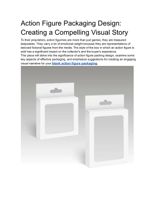 Action Figure Packaging Design_ Creating a Compelling Visual Story
