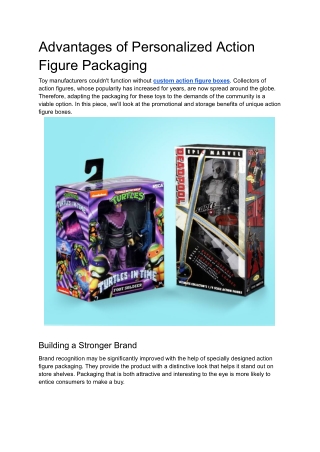 Advantages of Personalized Action Figure Packaging07-04-2023
