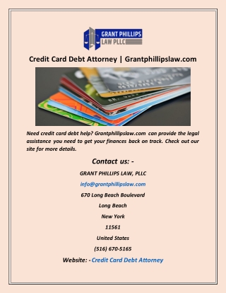 Credit Card Debt Attorney  Grantphillipslaw com