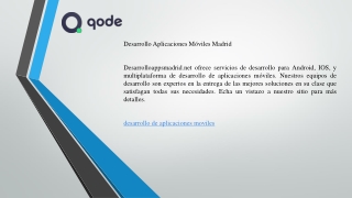 Desarrollo Aplicaciones Móviles Madrid