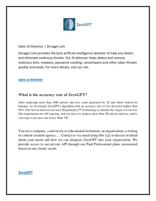 Open Ai Detector | Zerogpt.comx