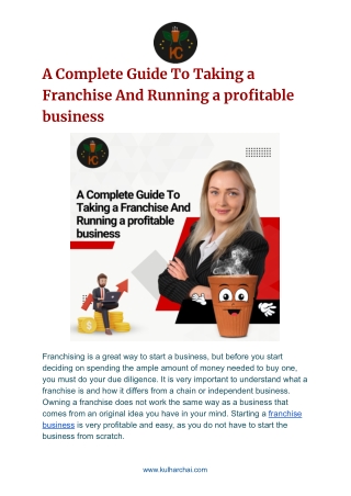 A Complete Guide To Taking a Franchise And Running a profitable business