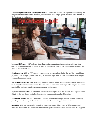 Erp Software in UAE
