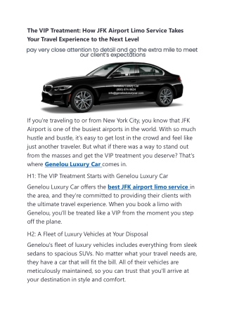 JFK Airport Limo Service