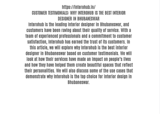 CUSTOMER TESTIMONIALS: WHY INTEROHUB IS THE BEST INTERIOR DESIGNER IN BHUBANESWAR