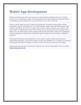 Mobile App development