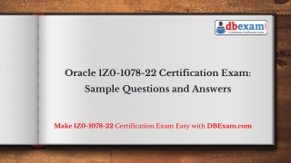 Oracle 1Z0-1078-22 Certification Exam: Sample Questions and Answers