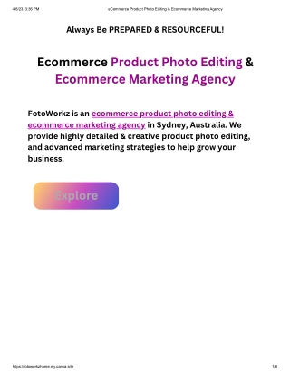 Ecommerce Product Photo Editing & Ecommerce Marketing Agency