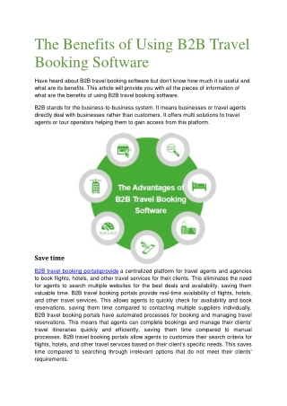 B2B travel Booking Software