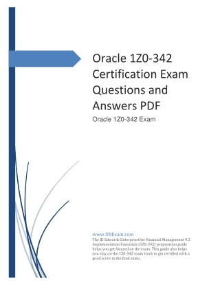 Oracle 1Z0-342 Certification Exam Questions and Answers PDF