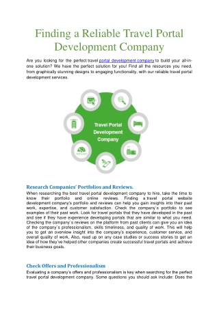 Travel portal development company
