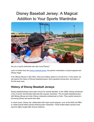 Disney Baseball Jersey: A Magical Addition to Your Sports Wardrobe