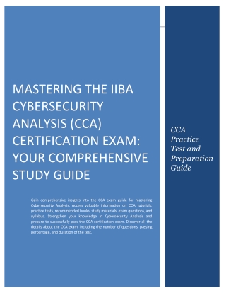 Mastering the IIBA Cybersecurity Analysis (CCA) Certification Exam