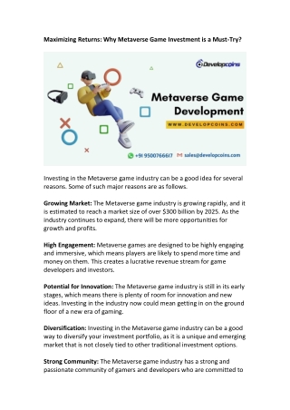 Metaverse Gaming Solutions