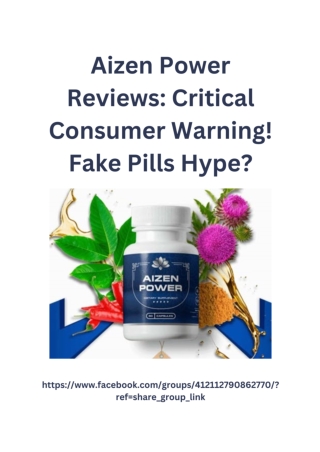 Aizen Power Reviews_ Critical Consumer Warning! Fake Pills Hype_