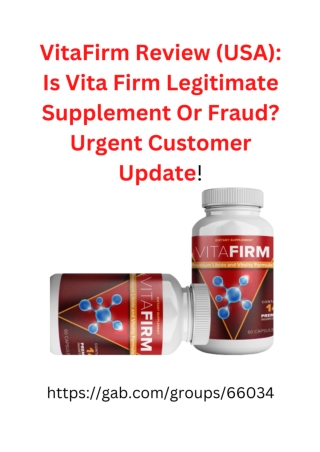 VitaFirm Review (USA)_ Is Vita Firm Legitimate Supplement Or Fraud_ Urgent Customer Update!