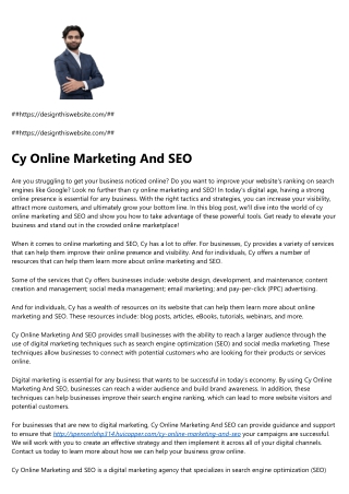 Cy Online Marketing And SEO