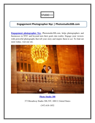 Engagement Photographer Nyc  Photostudio308