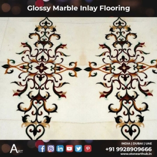 Glossy Marble Inlay Flooring