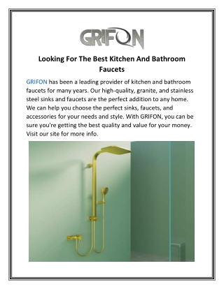 Looking For The Best Kitchen And Bathroom Faucets