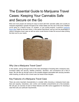 The Essential Guide to Marijuana Travel Cases_ Keeping Your Cannabis Safe and Secure on the Go