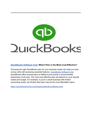 QuickBooks Software Cost_ Which Plan is the Most Cost-Effective