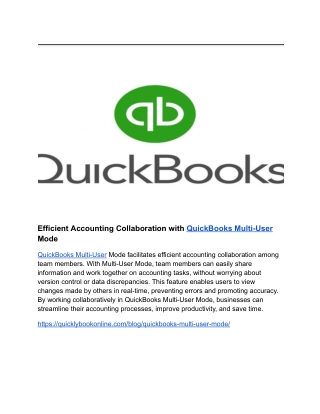 Efficient Accounting Collaboration with QuickBooks Multi-User Mode