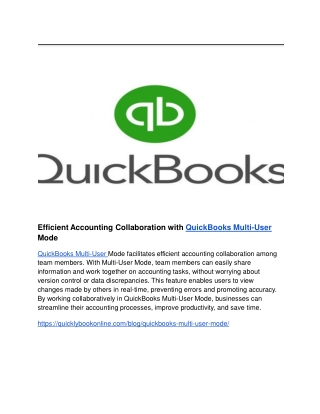 Efficient Accounting Collaboration with QuickBooks Multi-User Mode