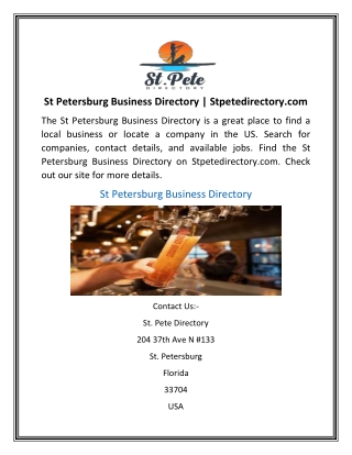 St Petersburg Business Directory | Stpetedirectory.com