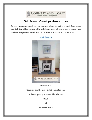 Oak Beam Countryandcoast.co.uk