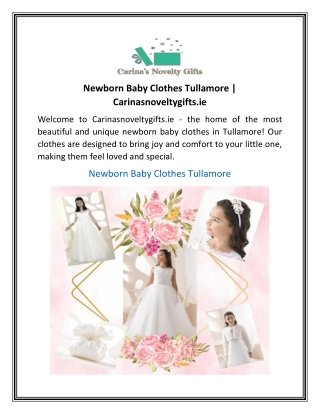 Newborn Baby Clothes Tullamore | Carinasnoveltygifts.ie