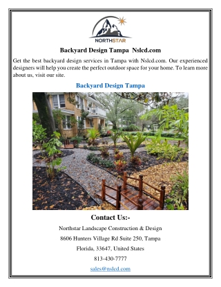 Backyard Design Tampa | Nslcd.com