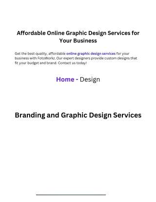 Affordable Online Graphic Design Services for Your Business