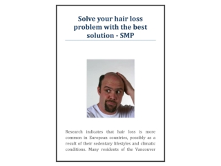 Solve your hair loss problem with the best solution