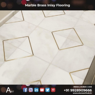 Marble Brass Inlay Flooring